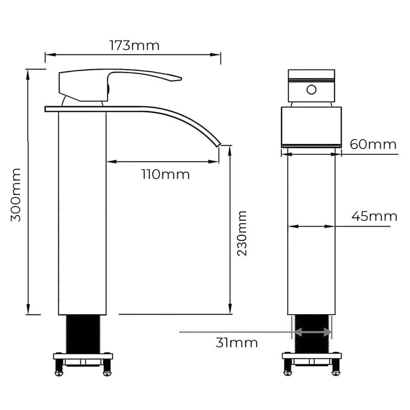 Robinet vasque en acier inox