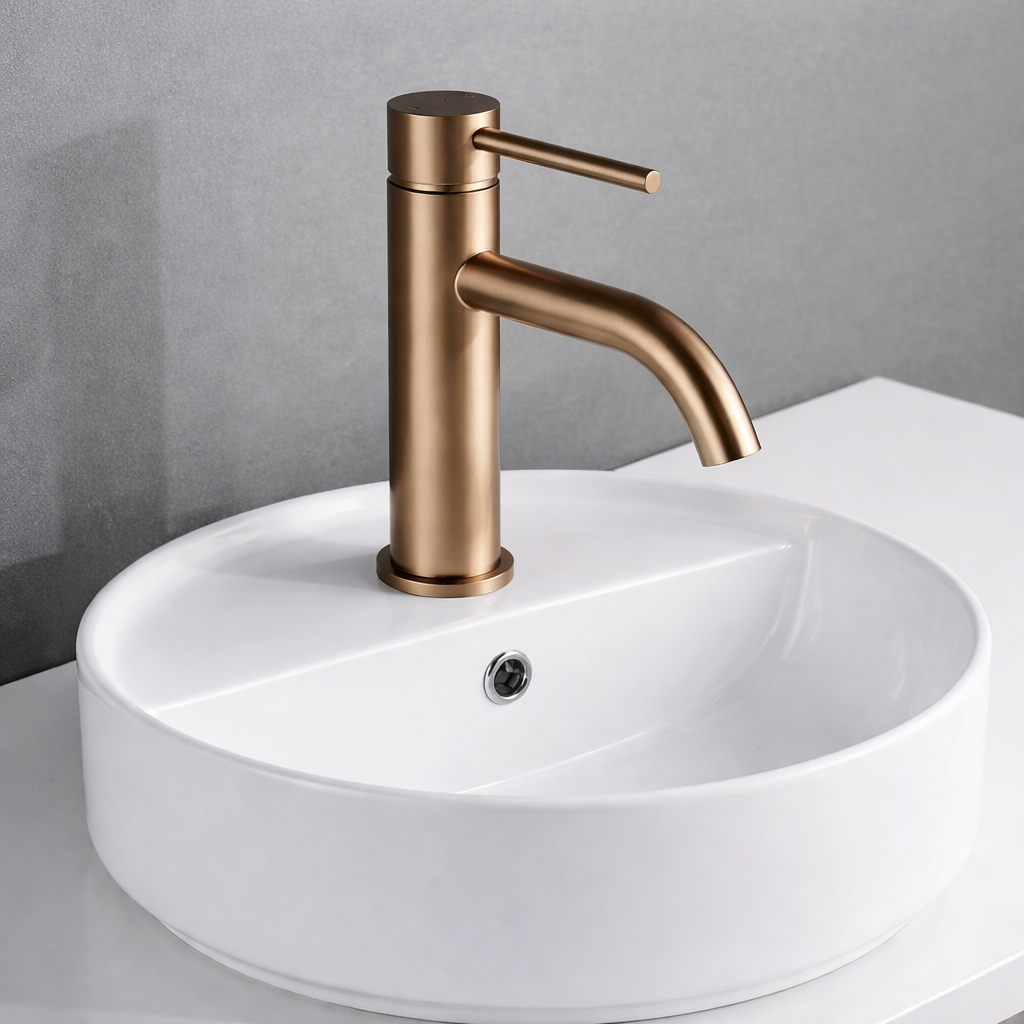 Robinet lavabo en inox brossé