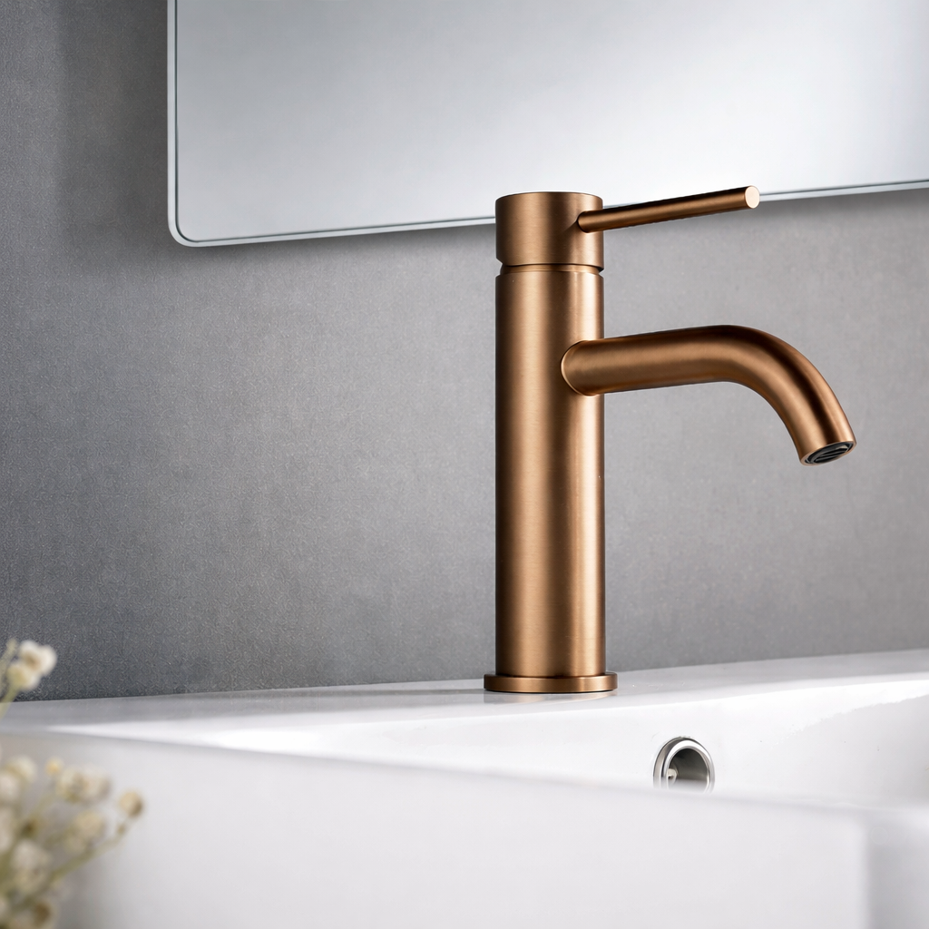 Robinet lavabo en inox brossé