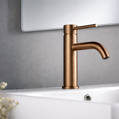 Robinet lavabo en inox brossé