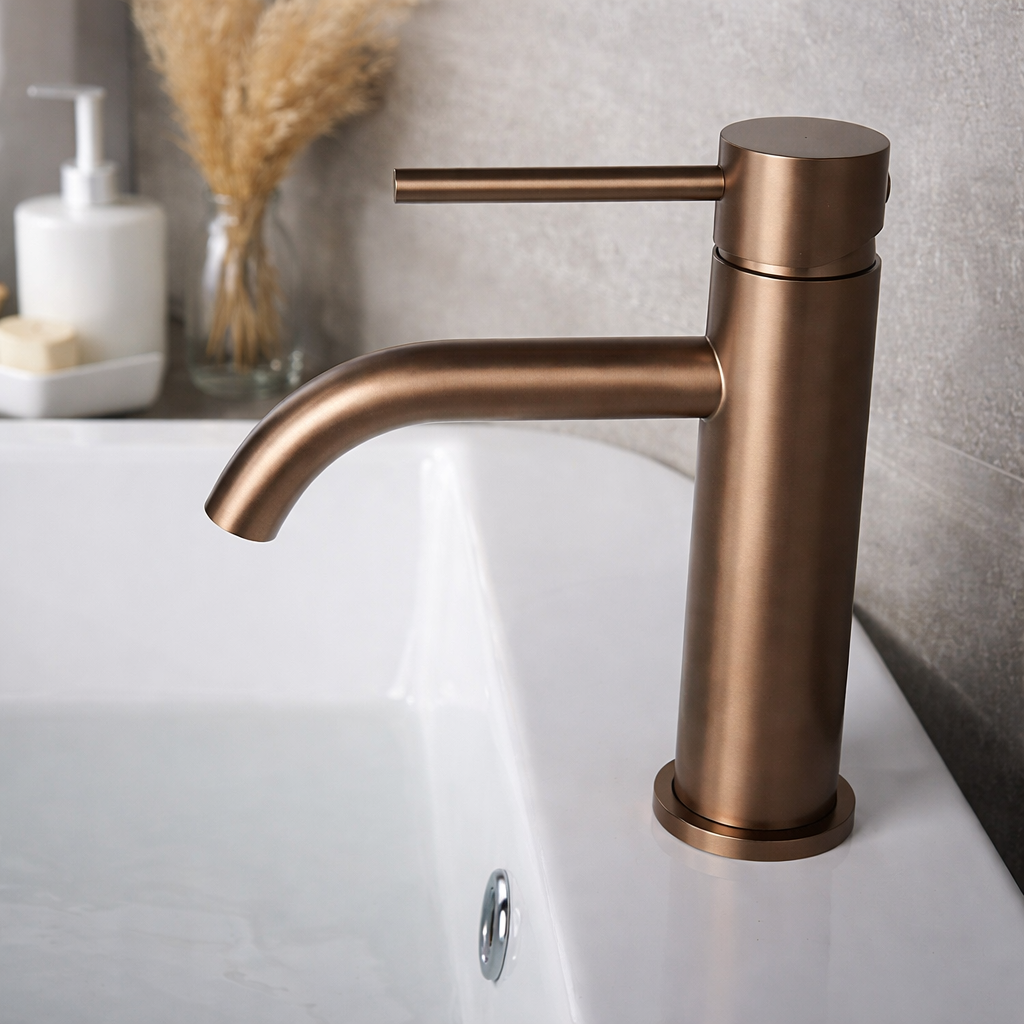 Robinet lavabo en inox brossé