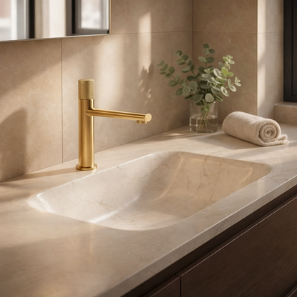 Mitigeur lavabo en laiton or brossé