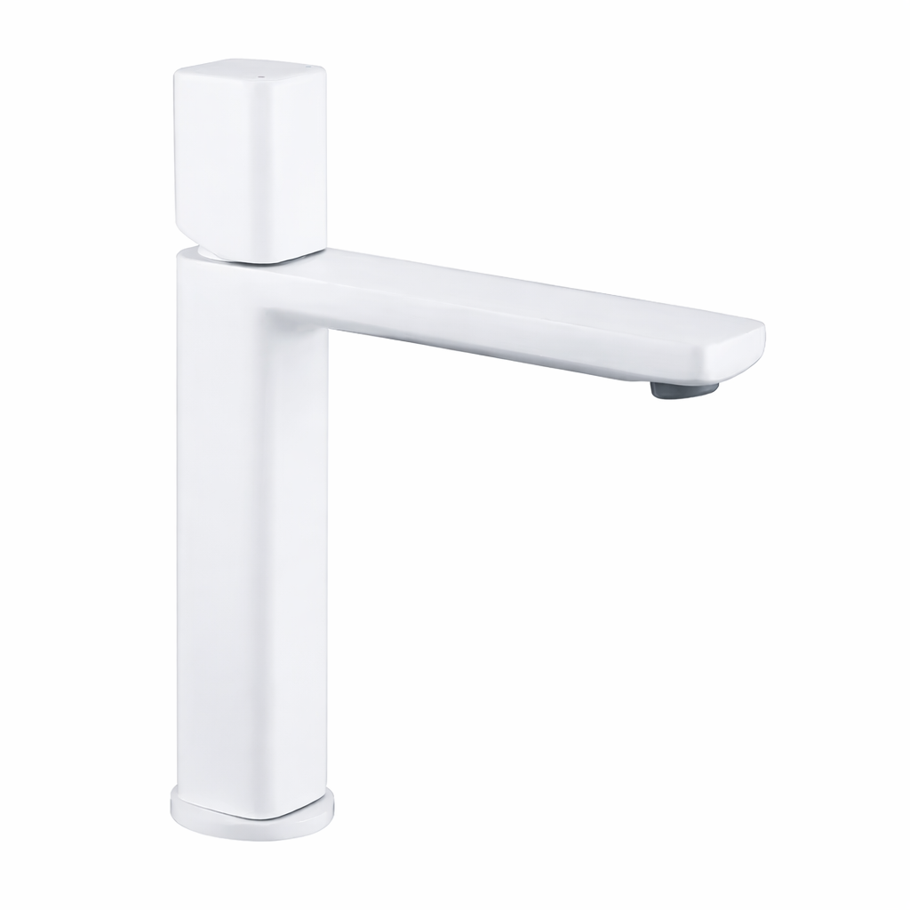 Robinet lavabo en laiton blanc