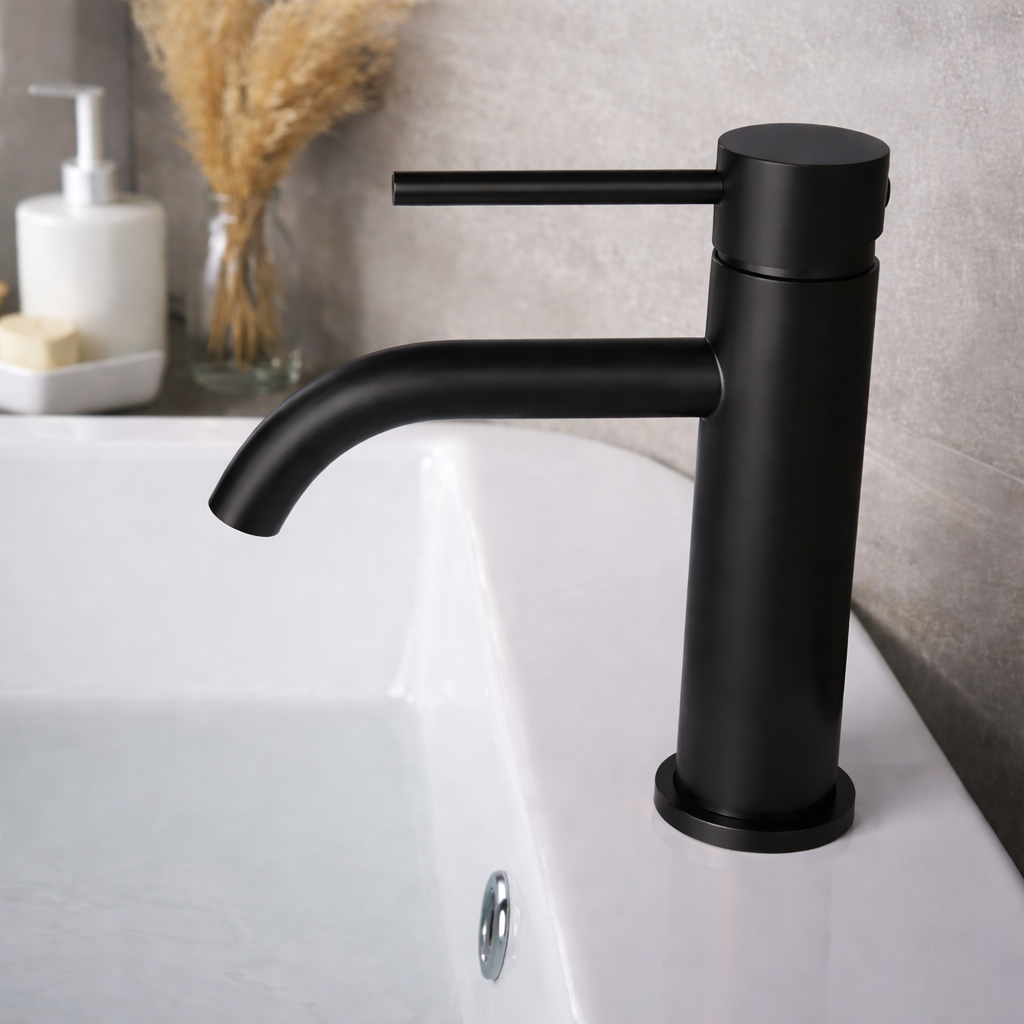 Robinet lavabo en inox brossé