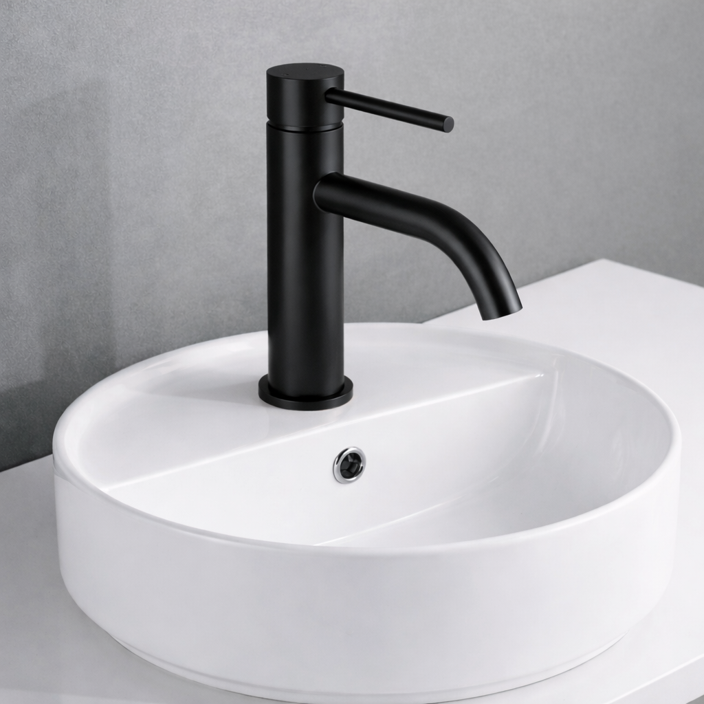 Robinet lavabo en inox brossé