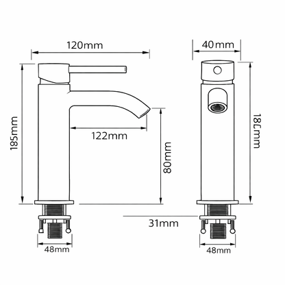 Robinet lavabo en inox brossé