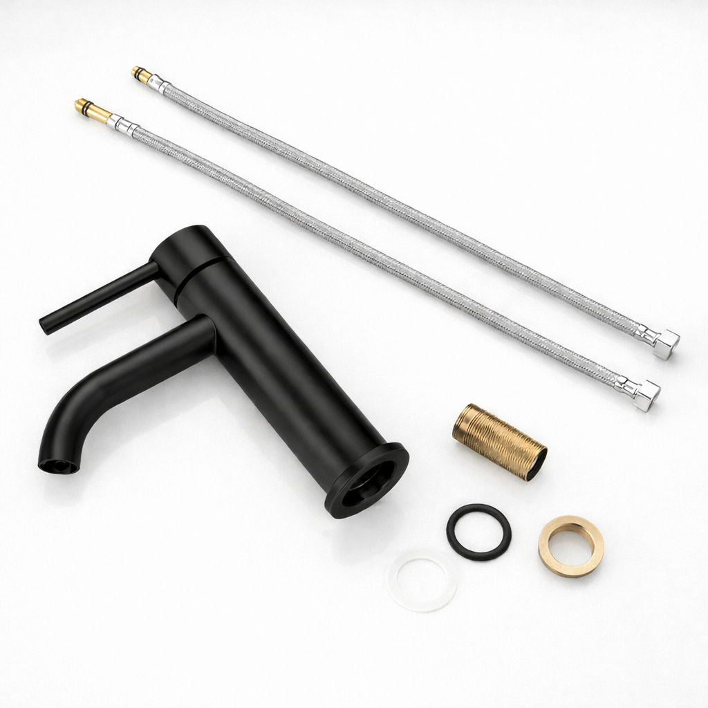 Robinet lavabo en inox brossé