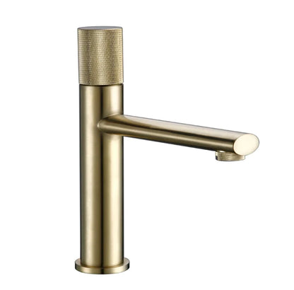 Mitigeur lavabo en laiton or brossé