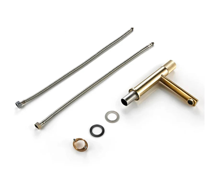 Mitigeur lavabo en laiton or brossé