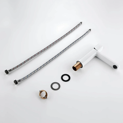 Robinet lavabo en laiton blanc